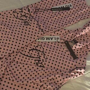I.AM.GIA Pink Polka Dot Top